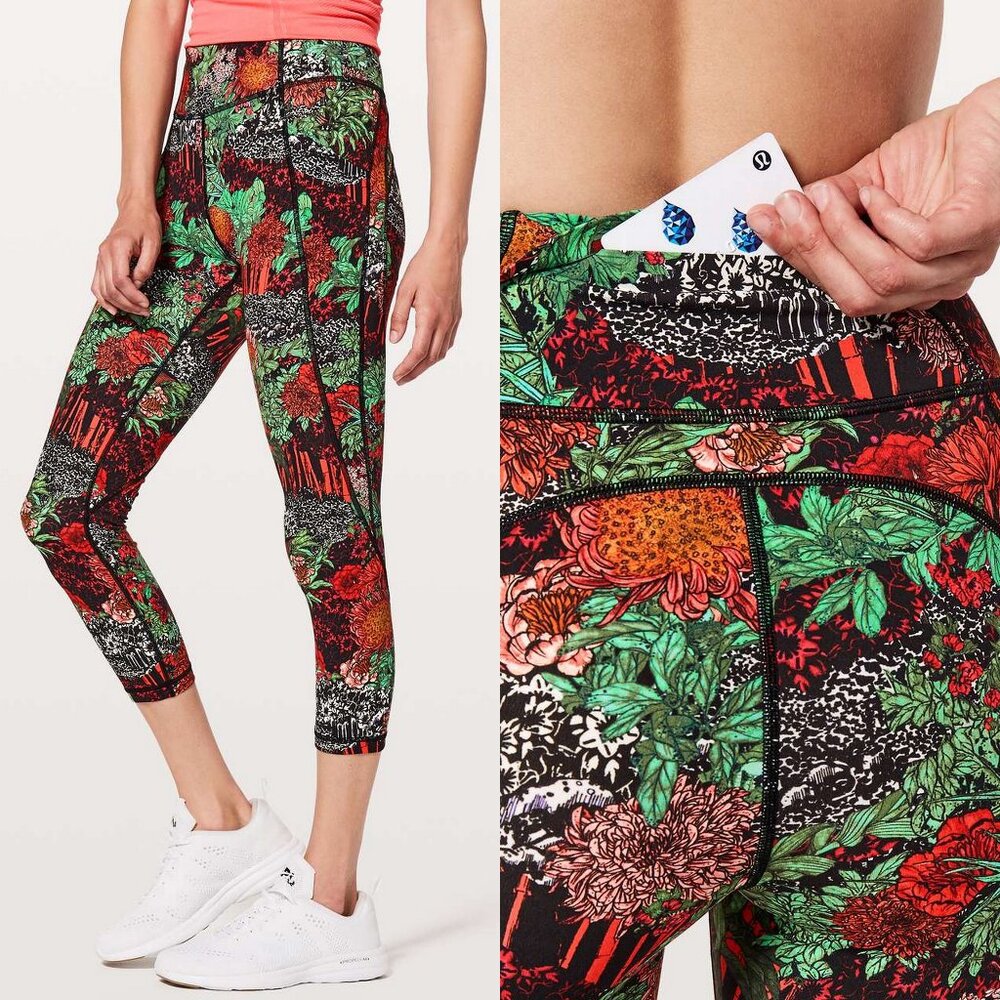 Lululemon Time to Sweat Crop 23" in Zen Garden Multi